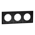 Odace métal - plaque de finition 3 postes - effet titane support noir