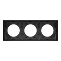 Odace métal - plaque de finition 3 postes - effet titane support noir
