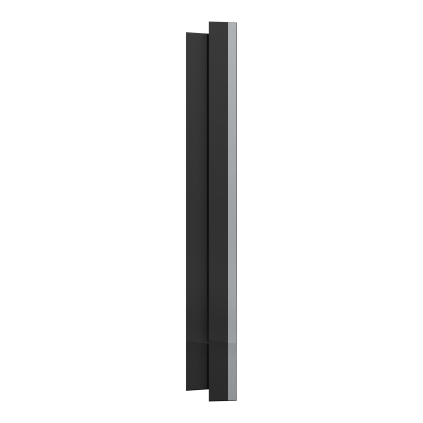 Odace métal - plaque de finition 3 postes - effet titane support noir