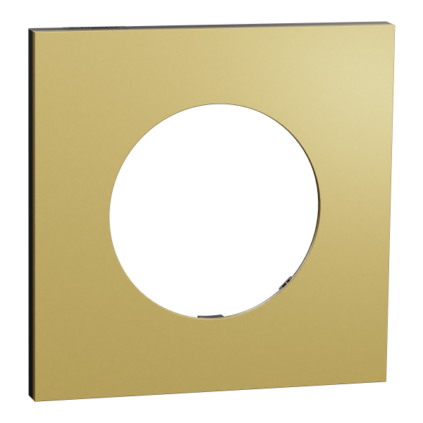 Odace métal - plaque de finition 1 poste - effet laiton support noir