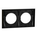 Odace métal - plaque de finition 2 postes - effet laiton support noir