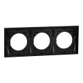 Odace métal - plaque de finition 3 postes - effet laiton support noir