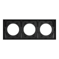 Odace métal - plaque de finition 3 postes - effet laiton support noir