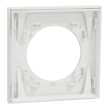 Odace métal - plaque de finition 1 poste - effet céramique blanc support blanc