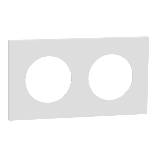 Odace métal - plaque de finition 2 postes - effet céramique blanc support blanc