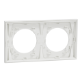 Odace métal - plaque de finition 2 postes - effet céramique blanc support blanc