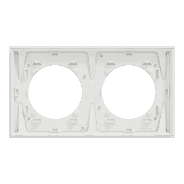 Odace métal - plaque de finition 2 postes - effet céramique blanc support blanc