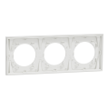 Odace métal - plaque de finition 3 postes - effet céramique blanc support blanc