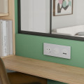 Odace métal - plaque de finition 3 postes - effet céramique blanc support blanc