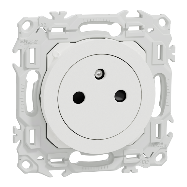 Odace - lot de 108 prises 2p+t affleurantes s920052 - blanc craie