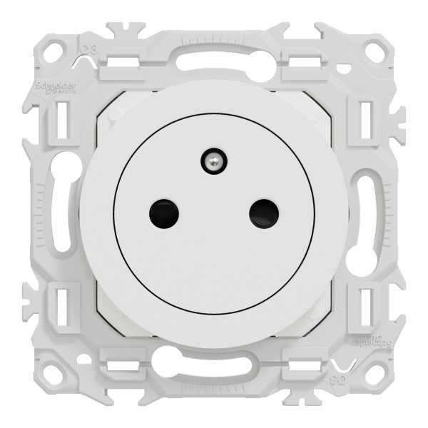 Odace - lot de 108 prises 2p+t affleurantes s920052 - blanc craie