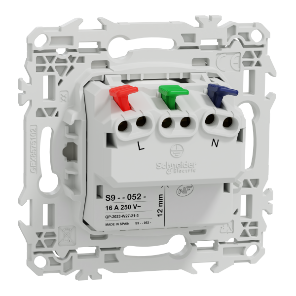 Odace - lot de 108 prises 2p+t affleurantes s920052 - blanc craie