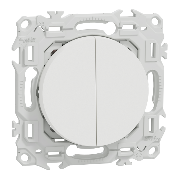 Odace - lot de 108 double va-et-vient ou poussoir s920214 - blanc craie