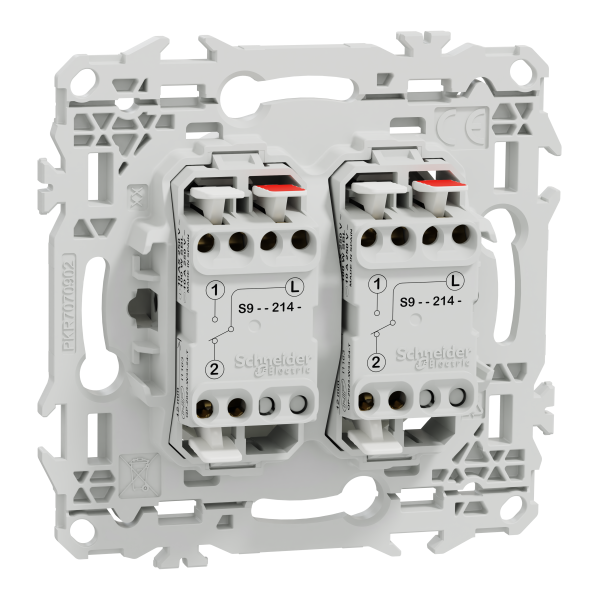 Odace - lot de 108 double va-et-vient ou poussoir s920214 - blanc craie