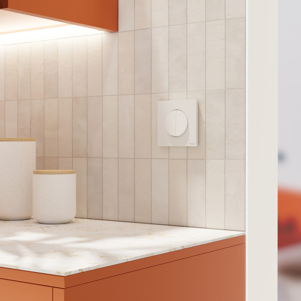 Odace - plaque de finition 1 poste - couleur blanc craie
