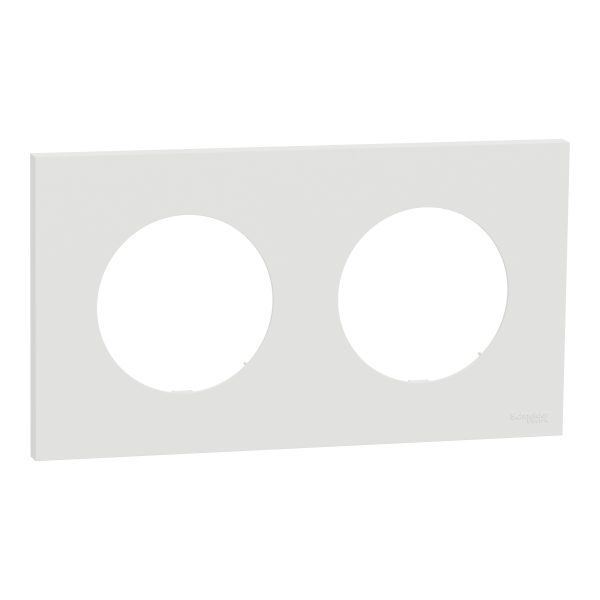 Odace - plaque de finition 2 postes - couleur blanc craie