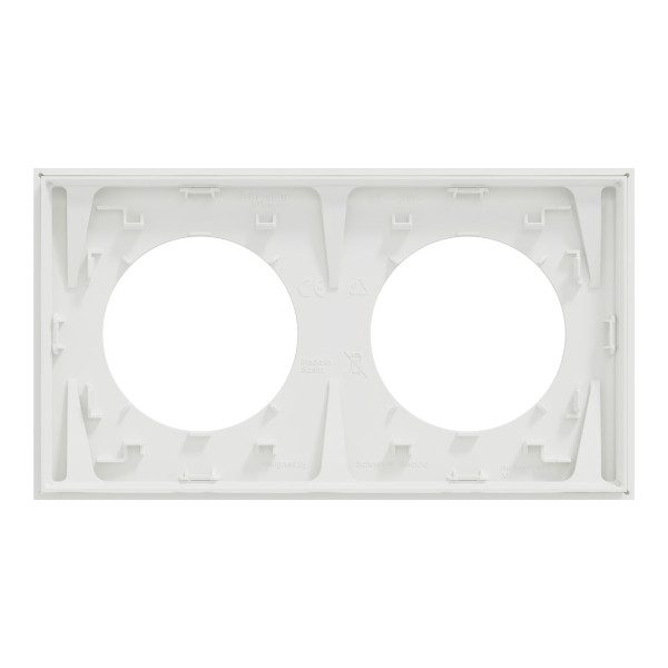 Odace - plaque de finition 2 postes - couleur blanc craie