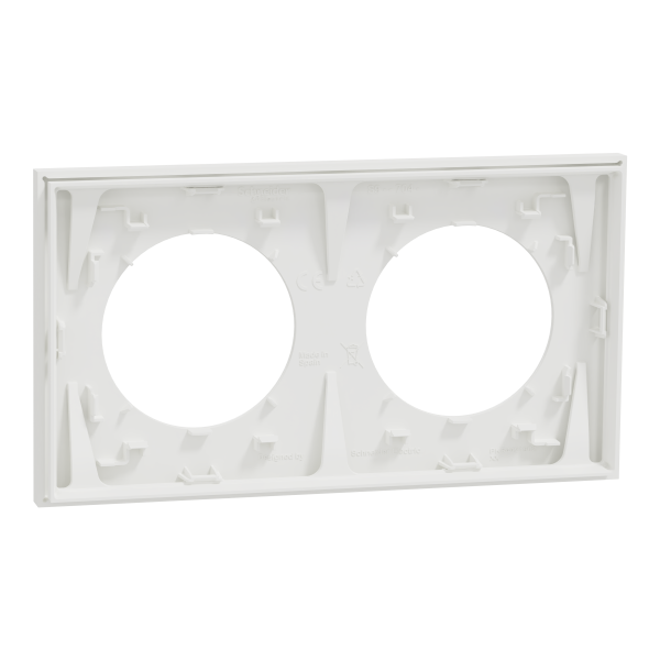 Odace - lot de 84 plaques de finition 2 postes - couleur blanc craie
