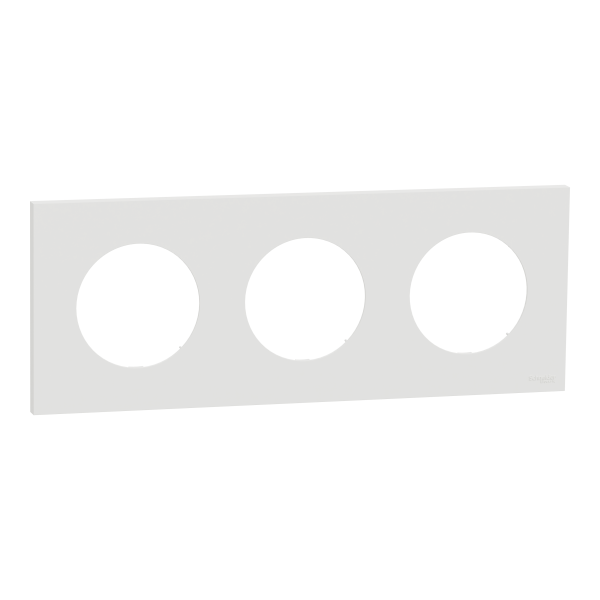 Odace - plaque de finition 3 postes - couleur blanc craie