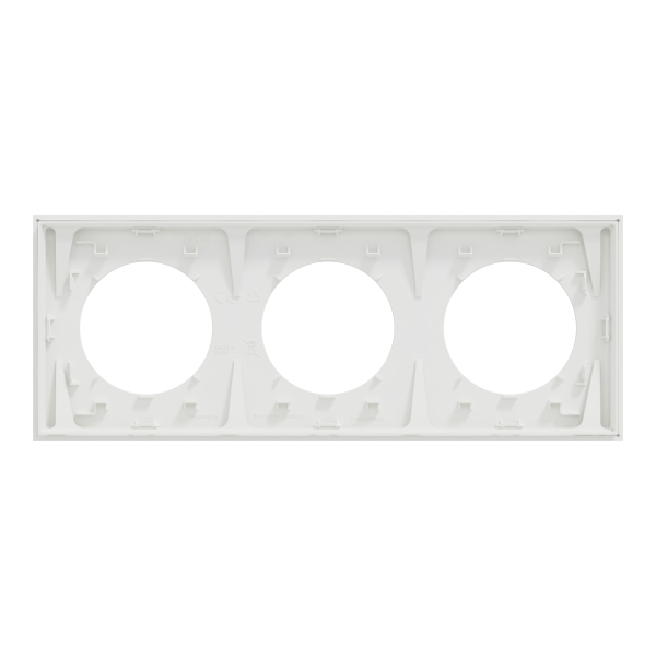 Odace - plaque de finition 3 postes - couleur blanc craie