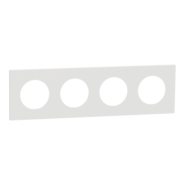 Odace - plaque de finition 4 postes - couleur blanc craie