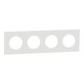 Odace - plaque de finition 4 postes - couleur blanc craie