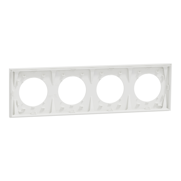 Odace - plaque de finition 4 postes - couleur blanc craie