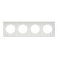 Odace - plaque de finition 4 postes - couleur blanc craie