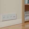 Odace - plaque de finition 4 postes - couleur blanc craie