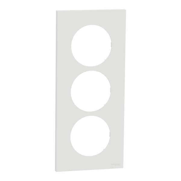Odace - plaque de finition 3 postes entraxe spécifique 57mm - blanc craie