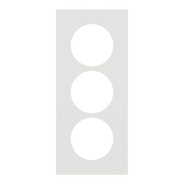 Odace - plaque de finition 3 postes entraxe spécifique 57mm - blanc craie