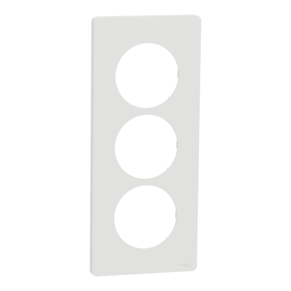 Odace architecte - plaque 3 postes entraxe spécifique 57mm - blanc craie