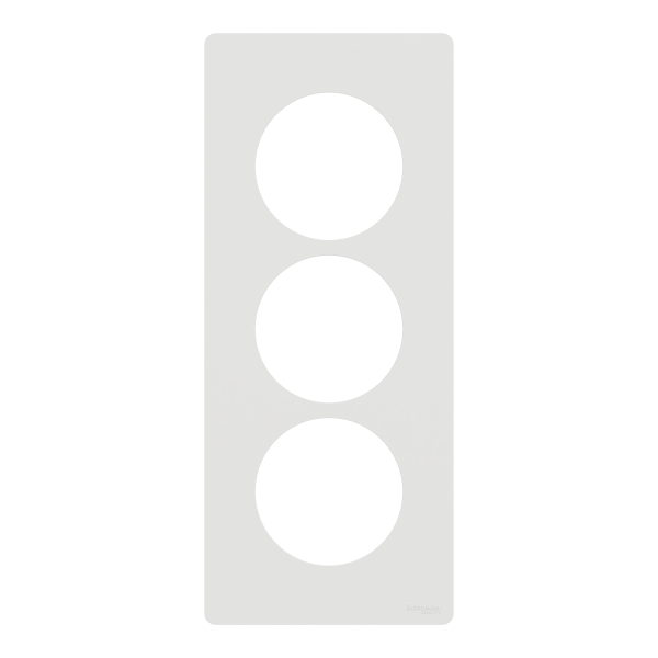 Odace architecte - plaque 3 postes entraxe spécifique 57mm - blanc craie