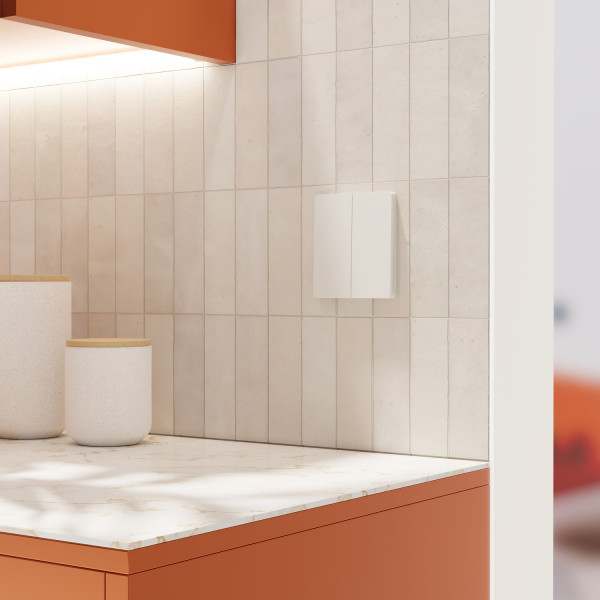 Odace architecte intégral - enjo et plaque - pour vv ou bp double - blanc craie