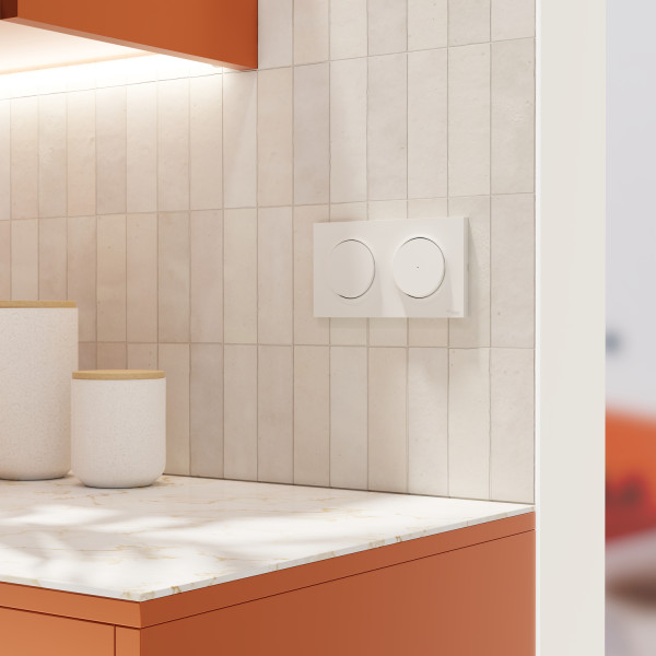 Odace origine - plaque de finition 2 postes - couleur blanc