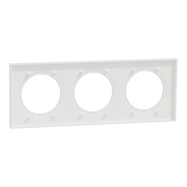 Odace origine - plaque de finition 3 postes - couleur blanc