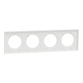 Odace origine - plaque de finition 4 postes - couleur blanc
