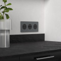 Odace architecte - plaque de finition centrale - effet titane
