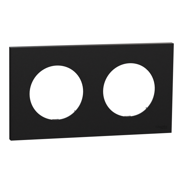Odace - plaque de finition 2 postes - couleur noir onyx