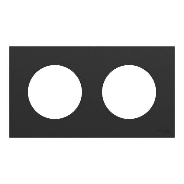 Odace - plaque de finition 2 postes - couleur noir onyx
