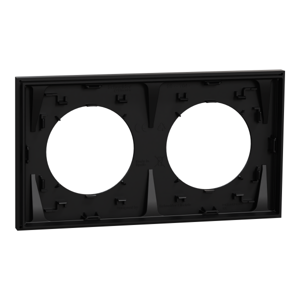 Odace - plaque de finition 2 postes - couleur noir onyx