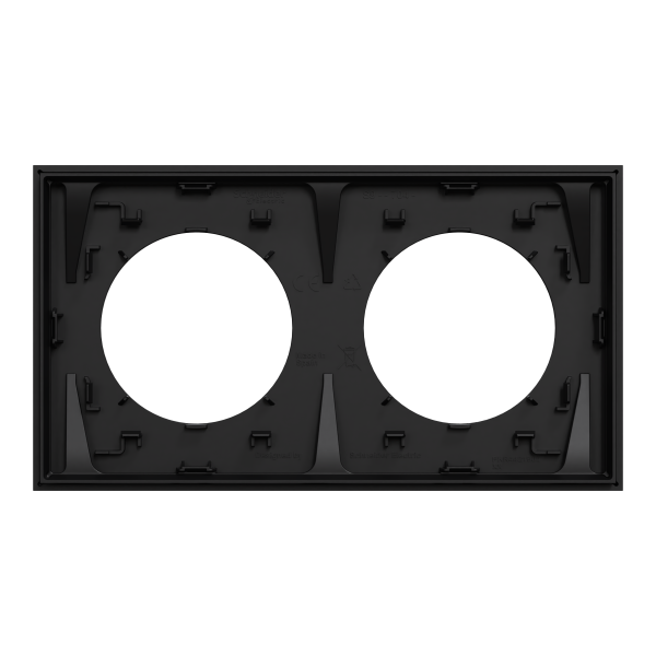 Odace - plaque de finition 2 postes - couleur noir onyx