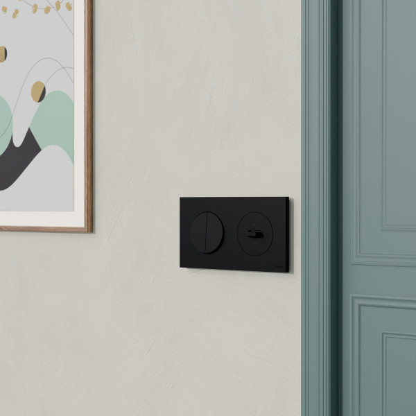 Odace - plaque de finition 2 postes - couleur noir onyx
