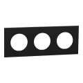 Odace - plaque de finition 3 postes - couleur noir onyx
