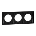 Odace - plaque de finition 3 postes - couleur noir onyx