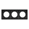 Odace - plaque de finition 3 postes - couleur noir onyx