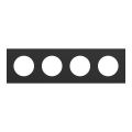 Odace - plaque de finition 4 postes - couleur noir onyx