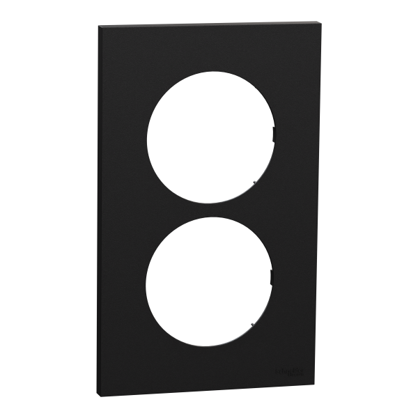 Odace - plaque de finition 2 postes entraxe spécifique 57mm - noir onyx