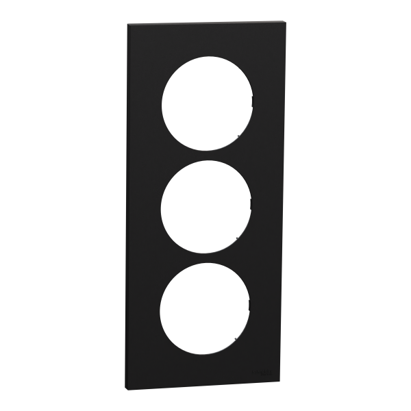 Odace - plaque de finition 3 postes entraxe spécifique 57mm - noir onyx