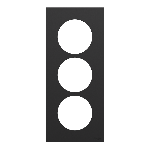 Odace - plaque de finition 3 postes entraxe spécifique 57mm - noir onyx